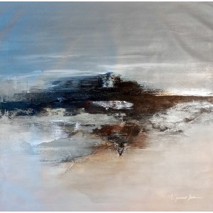 L'passo Benjamin, 42 x 42 Inch, Acrylic on Canvas, Abstract Paintings, AC-LPB-031